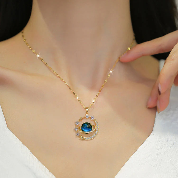 COLLAR SATURNO + CAJA DE REGALO