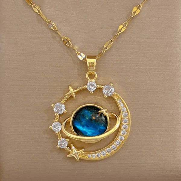 COLLAR SATURNO + CAJA DE REGALO