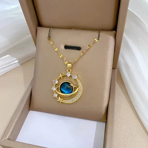 COLLAR SATURNO + CAJA DE REGALO