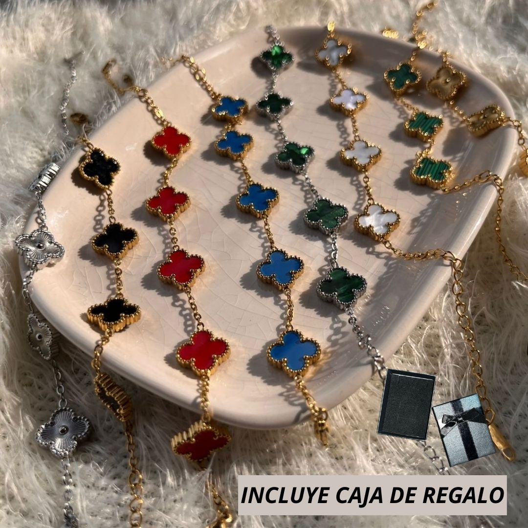 PULSERA TREBOL - VAN CLEFF + CAJA DE REGALO