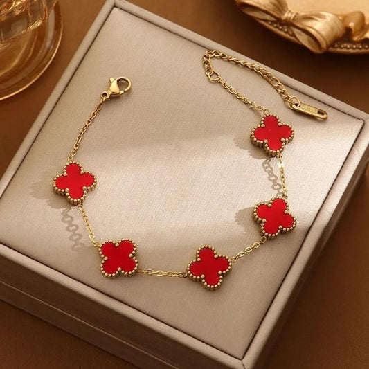 PULSERA TREBOL - VAN CLEFF + CAJA DE REGALO
